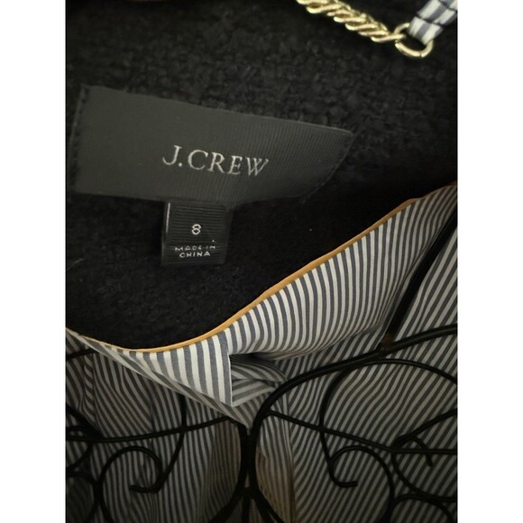 J.CREW Size 8 Cropped wool lady jacket with gold buttons BLACK Style F9995 - Picture 7 of 10